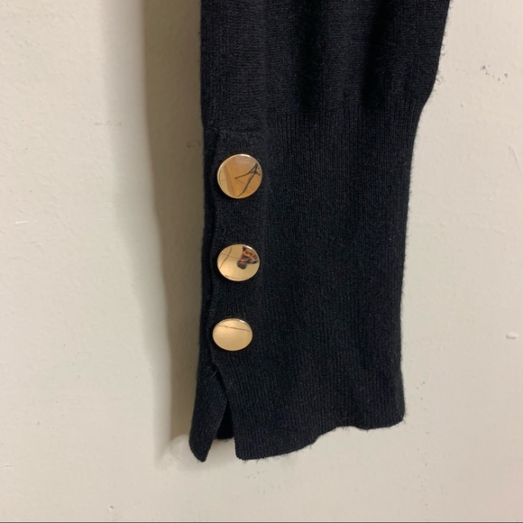 Zara Knit Black Cardigan with Gold Buttons - Picture 4 of 9